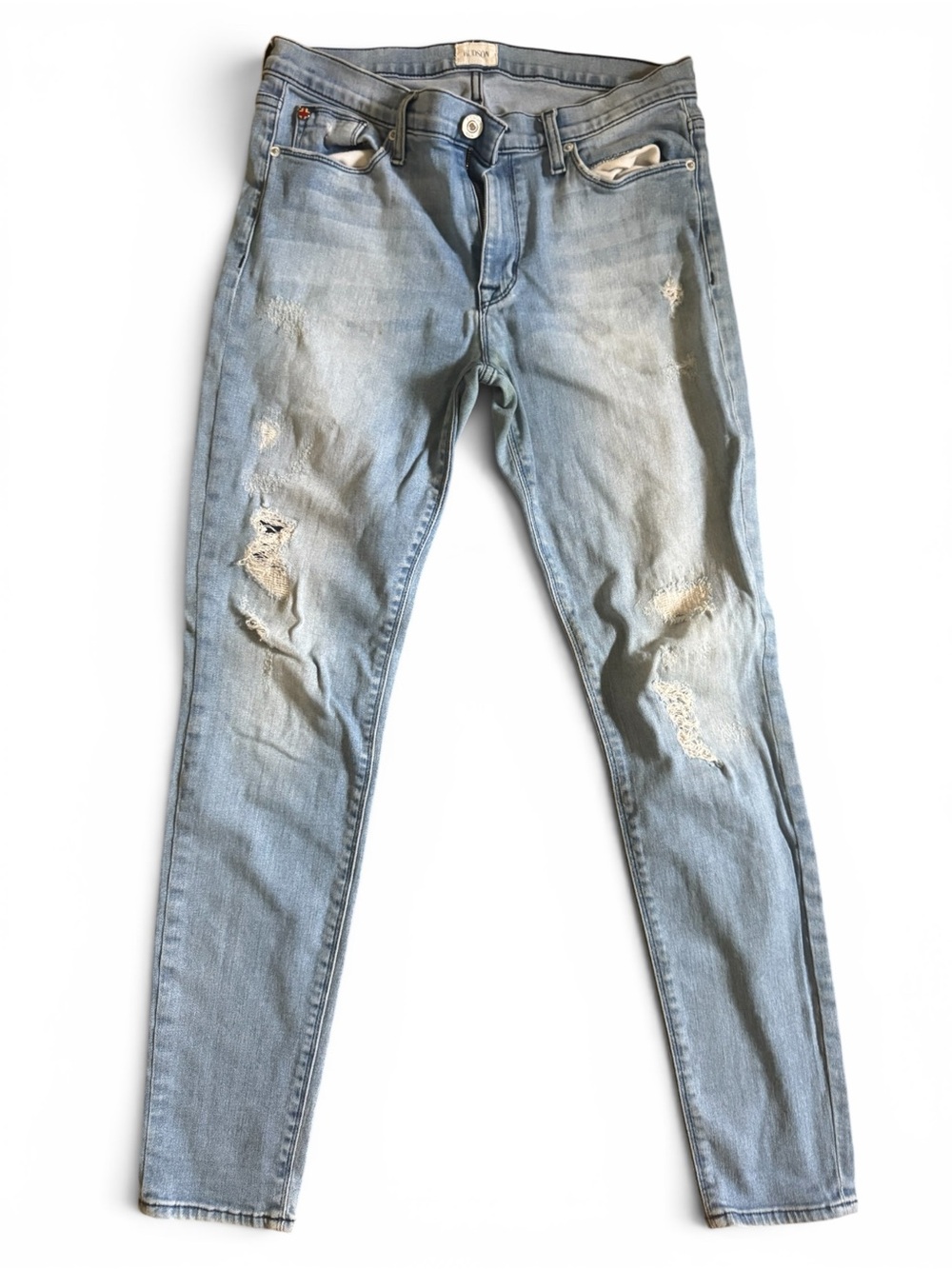 Hudson Jeans Women's Skinny Ripped Light Blue Denim